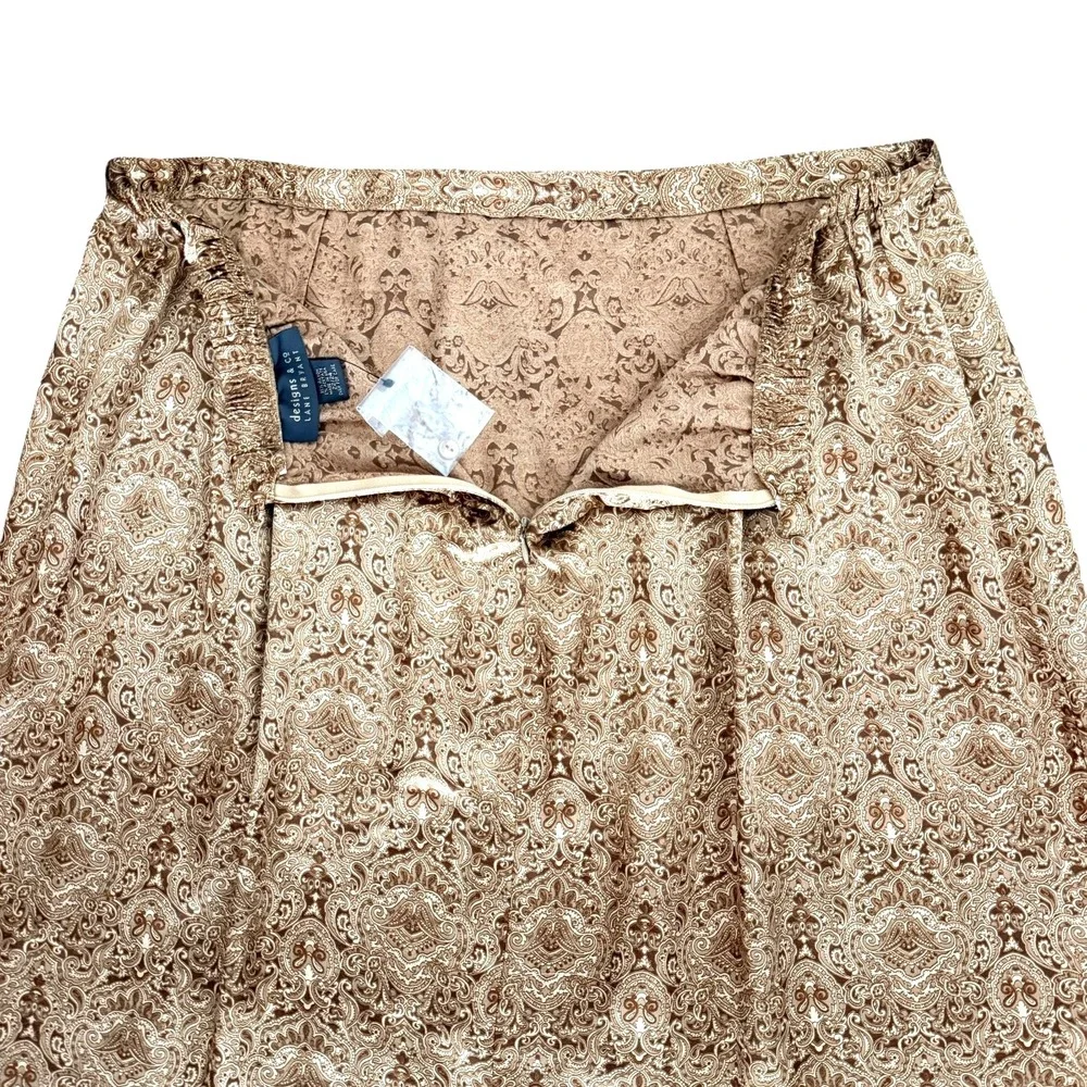 Lane Bryant Designs & Co Midi Skirt Plus Size 22/24 Paisley Satin Quiet Luxury - Picture 4 of 7